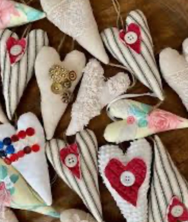 (02/07/25) FEBRUARY WOMEN'S CIRCLE • BEDAZZLED FABRIC HEARTS - Image 2